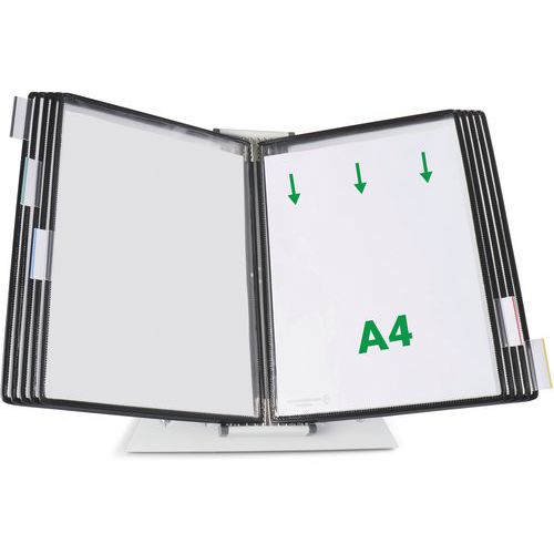 Zichtpanelensysteem bureau metaal Tarifold A4 10 zichtpanelen PP Djois