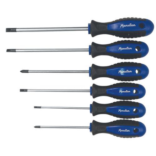 Set van 6 schroevendr. voor sleufschr. en Phillips - Manutan Set van 6 schroevendr. voor sleufschr. en Phillips - Manutan