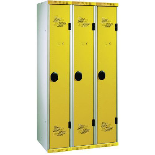 Garderobekast 3 kolommen Seamline Optimum® - kolombreedte 300 mm - op sokkel - Acial