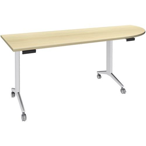 Tafel Idora 200x80 cm hoek rechts, witte voet Tafel Idora 200x80 cm hoek rechts, witte voet