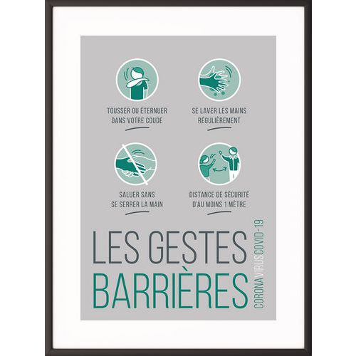 Cadre d'affichage texte Français - Gestes barrières - Paperflow Cadre d'affichage texte Français - Gestes barrières - Paperflow
