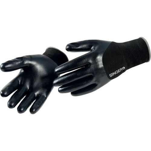 Handschoen van polyester 3/4 nitril gecoat 13 gauge - Singer