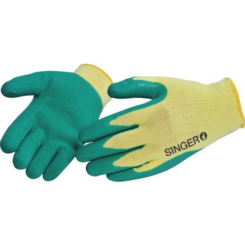 Handschoen van polyester/katoenvezels Latex palmcoating 10 gauge