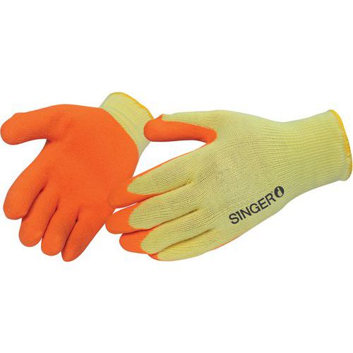 Gants polyester/coton a enduction latex finition crepe - Singer Safety