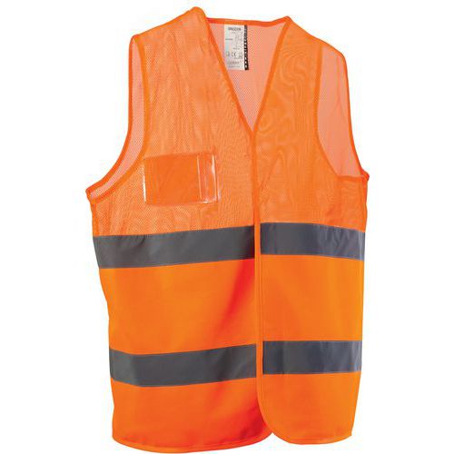 Vest Hoge zichtbaarheid 100% polyester met mesh-stof - Singer