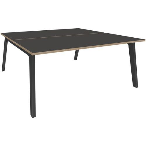 Bureau double face carbone/chêne clair/carbone Bureau double face carbone/chêne clair/carbone