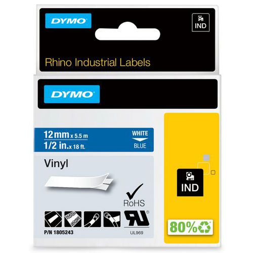 Lint met zelfklevende industriële etiketten Rhino, vinyl - Dymo