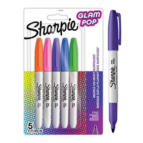Permanente markeerstift Glam Pop Sharpie Fine, fijne punt 0,9 mm - Sharpie Permanente markeerstift Glam Pop Sharpie Fine, fijne punt 0,9 mm - Sharpie