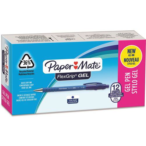 Balpen Flexgrip Gel - doos van 12 - Papermate Balpen Flexgrip Gel - doos van 12 - Papermate