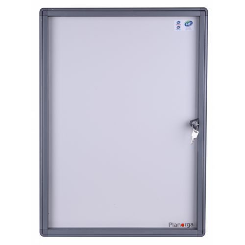 Buitenvitrine Alcor - Aluminium achterwand - Deur van plexiglas