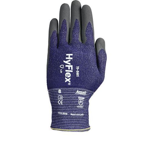Ergon. handsch. met snijbesch. HyFlex® 11-561 - Ansell