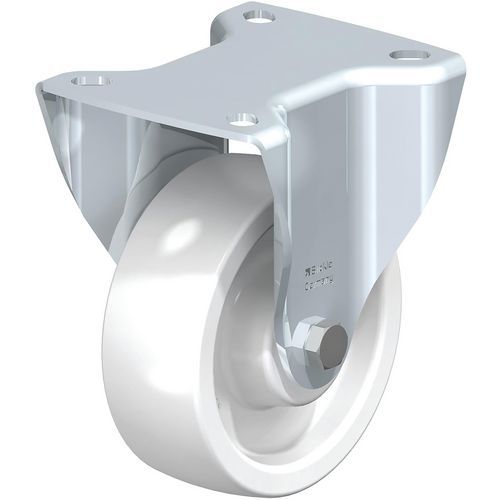 Bokwiel zware uitvoering met bevestigingsplaat wiel van polyamide