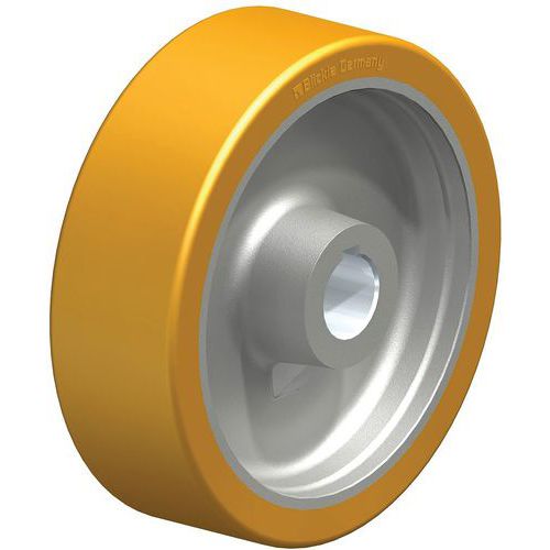 Aandrijfwiel spiebaan polyureth loopvlak Extrathane gietijzer velg