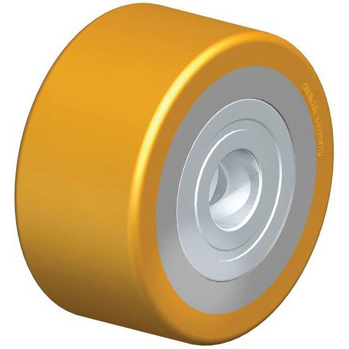 Palletwagenrol polyurethaan loopvlak Extrathane stalen kern, Ø: 80 mm, Max. belasting: 350 kg