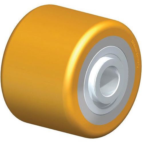 Palletwagenrol polyurethaan loopvlak Extrathane stalen kern, Ø: 80 mm, Max. belasting: 530 kg