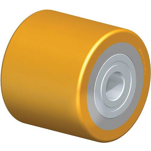 Palletwagenrol polyurethaan loopvlak Extrathane stalen kern, Ø: 82 mm, Max. belasting: 660 kg