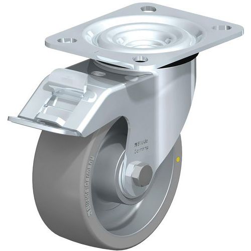 Roulette pivotante acier - bandage PU - corps aluminium - Blickle