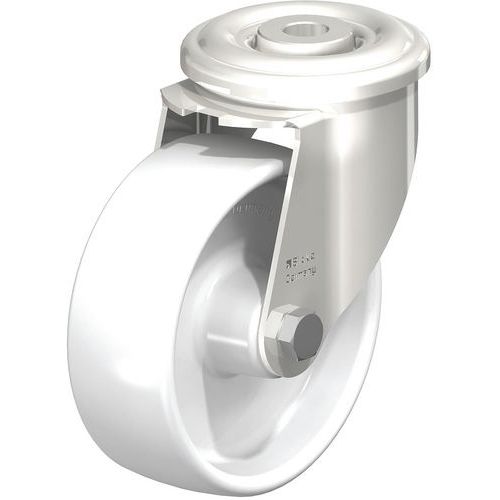 Roulette pivotante inox a trou central - roue en polyamide - Blickle