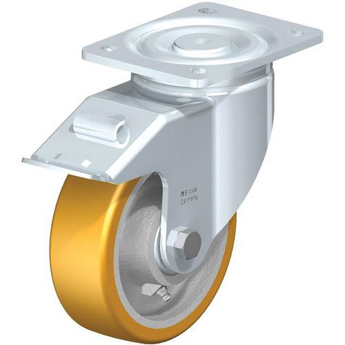 Roulette pivotante acier bandage PU Extrathane® corps fonte - Blickle