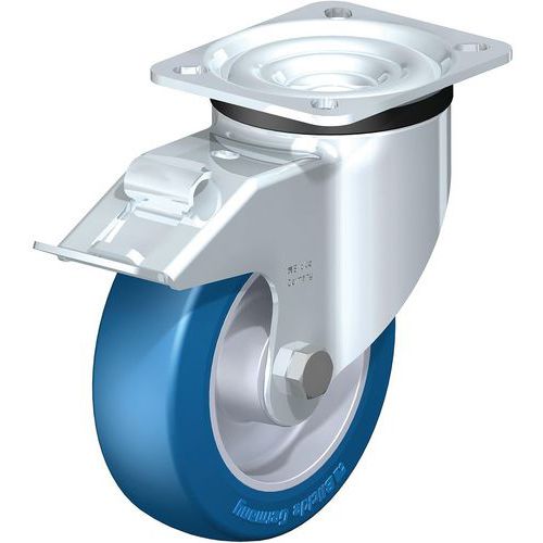 Plaatstaal wiel zware uitvoering met bevestingingsplaat Besthane® Soft