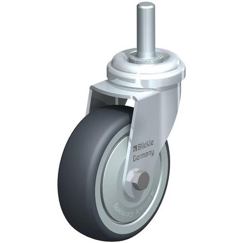 Apparatenzwenkwiel met boutgat met draadstift met polypropyleen velg