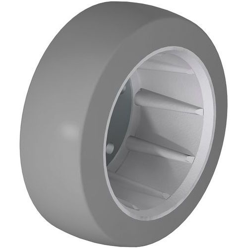 Zwaarlast-aandrijfwiel elast. massief rubber oppersband gietijzer velg, Ø: 215 mm, Max. belasting: 3000 kg
