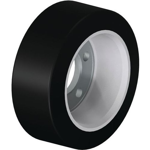 Zwaarlast-aandrijfwiel elast. massief rubber oppersband gietijzer velg, Ø: 254 mm, Max. belasting: 1500 kg