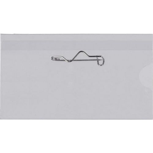 Kunststof badgehouder met inkeping - Transparant - Pavo