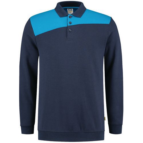Sweat Col polo Bicolore Coutures - TRICORP WORKWEAR