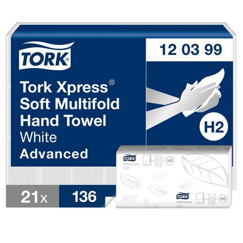 Z-gevouwen zachte handdoeken - Wit, H2 Advanced - Tork