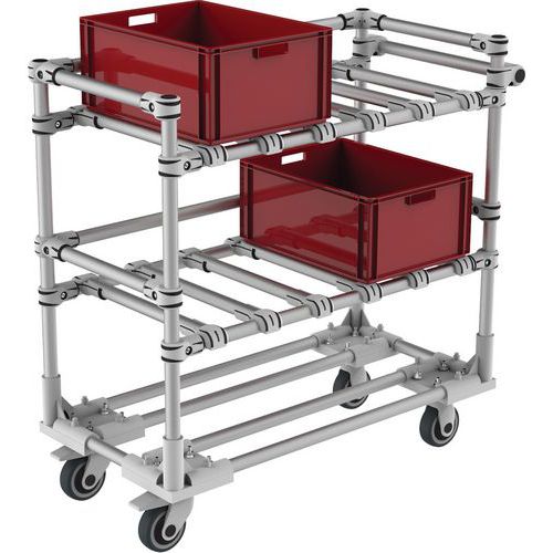 Aluminium modulaire wagen voor bakken, Lean Management: ja, Max. belasting: 350 kg, Totale hoogte: 900 mm