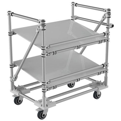 Display op wielen aluminium, Lean Management: ja, Totale hoogte: 1000 mm, Totale breedte: 600 mm