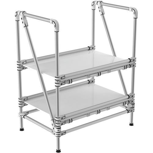 Individuele stelling met opstaande rand als valbescherming, Max. belasting per legbord: 175 kg