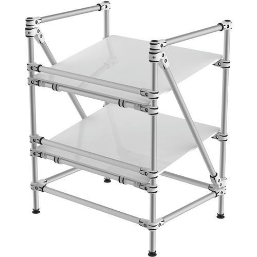 Individuele stelling met opstaande rand als valbeveiliging, Max. belasting per legbord: 175 kg