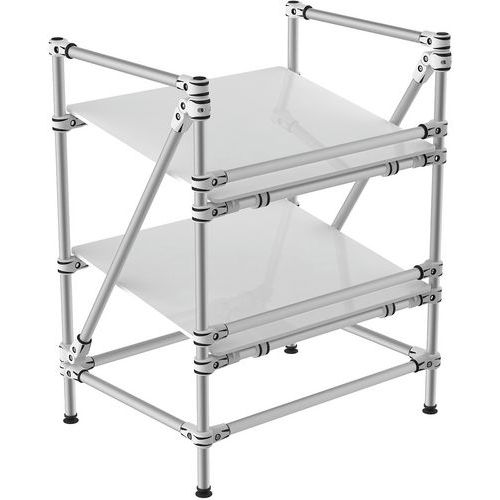 Individuele stelling met opstaande rand als valbeveiliging, Max. belasting per legbord: 175 kg