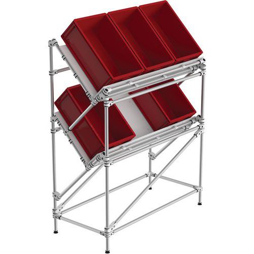 Mini-rack picken V-structuur, Max. belasting per niveau: 175 kg, Lean Management: ja, Hoogte: 1740 mm