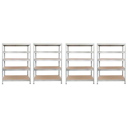 Set van 4 lichte stellingen Manutan Rapid 3 Evolution - hoogte 1800 mm - Manutan Expert