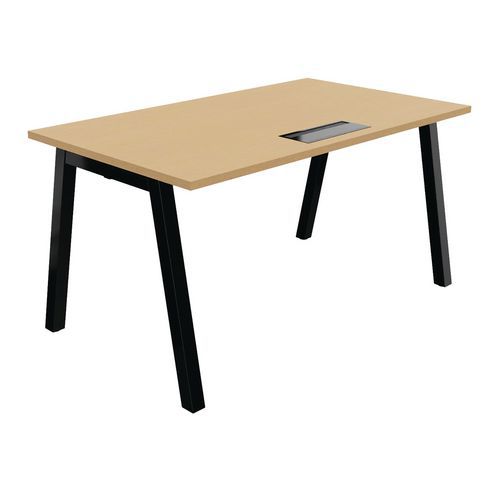 Bureau recht, Partage diepte 80 cm met Top access