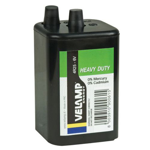 Batterij voor lantaarn voor bouwplaats - 4R25 6 V - Velamp