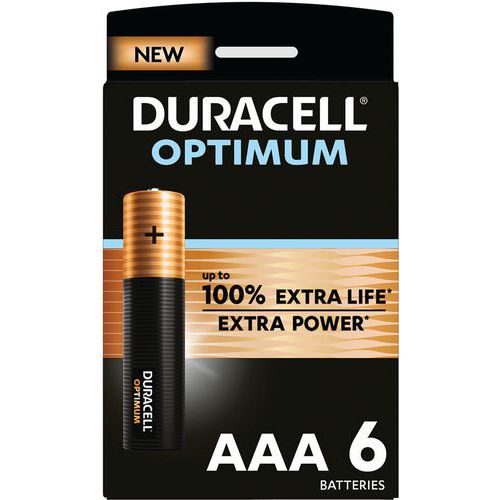Pile Alcaline Optimum AAA - 6 unités - Duracell