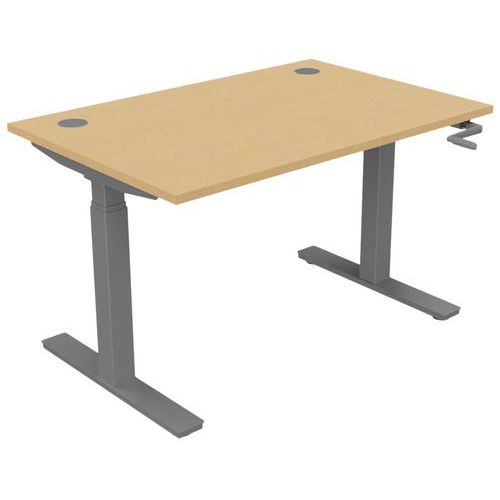 Bureau, verstelbaar met hendel 120 x 80 cm EVO