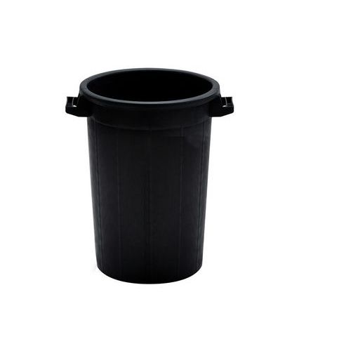 Ronde kunststof container, Totale inhoud: 75 L, Gebruik voor voedsel: nee, Kleur: Zwart, Type: Container