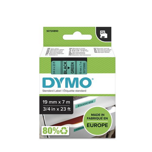 Labelcassette Dymo D1 - Breedte 19 mm