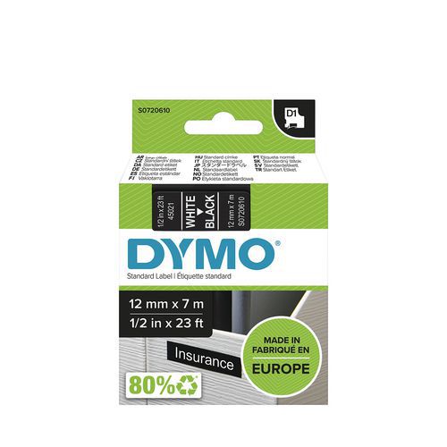 Labelcassette D1 breedte 12 mm - Dymo