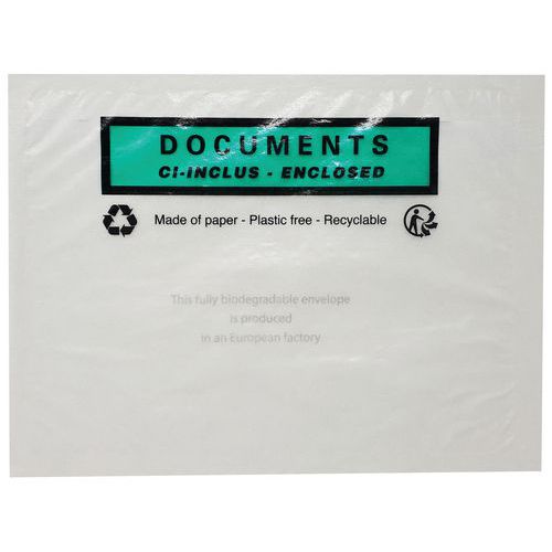 Documentenhoes - Kristalpapier - 'Documenten ingesloten' Documentenhoes - Kristalpapier - 'Documenten ingesloten'