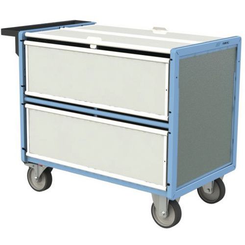 Bakwagen PP met deksel en TPE wielen - 1160x635x955 mm - Fimm