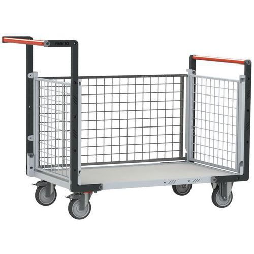 Plateauwagen rechthoek wiel met 3 gaaswanden 1075 mm 500 kg - Fimm