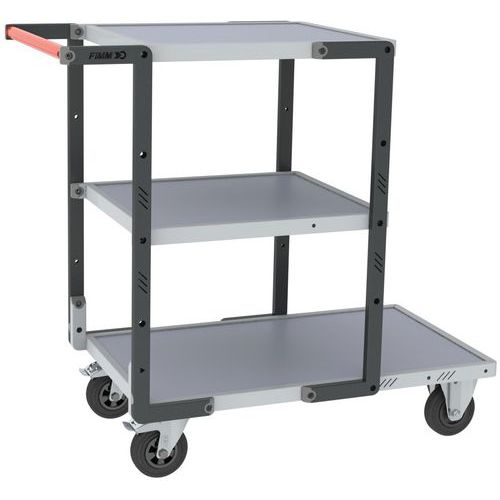 Plat-pack trolley 1 lange lade en 2 korte plateaus -FIMM