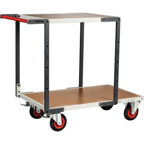 Gereedschapswagen gemonteerd met houten dienbladen medium - Capaciteit 400kg - FIMM