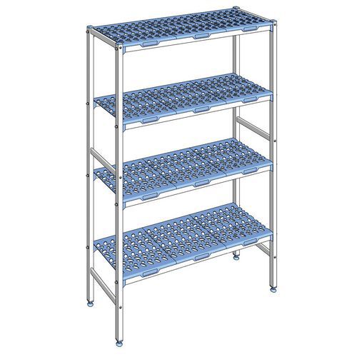 Rayonnage en ligne 4 niveaux P.40 cm-Tournus Equipement